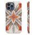 Silver Feather Compass - Impact Resistant Phone Case